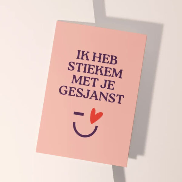 Heyday - A6 kaart - Ik heb stiekem met je gesjanst - roze