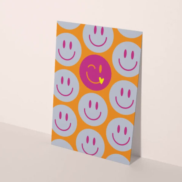 Heyday - A6 kaart -  Smileys - Oranje