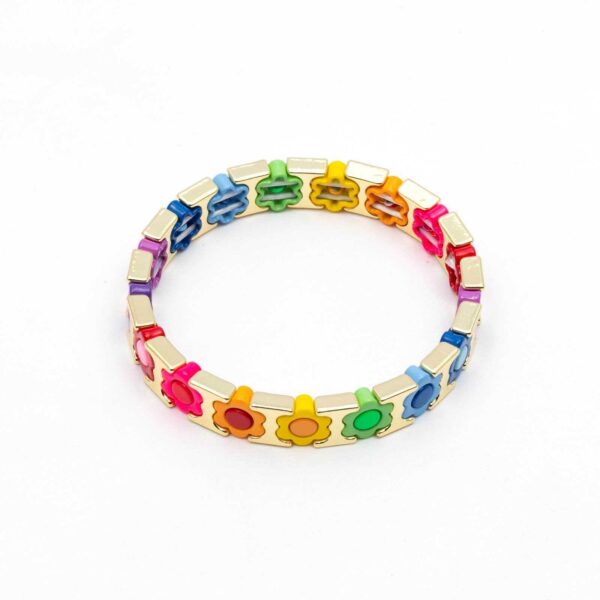 Wauw - Armband - Gekleurde bloemetjes