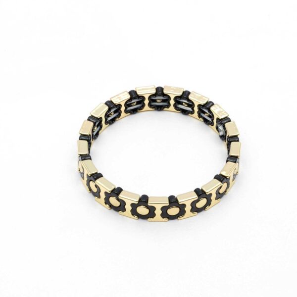 Wauw - Armband - Zwarte bloemetjes