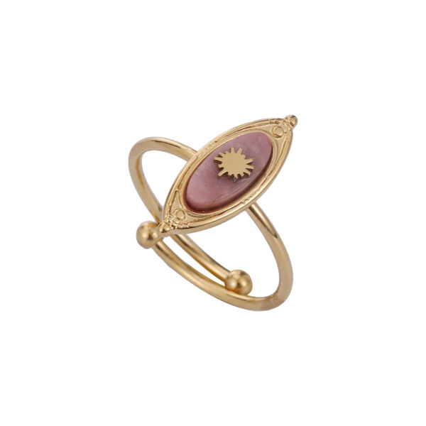 By Jam Gioielli- Ring - Roze edelsteen met sterretje
