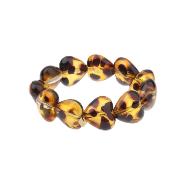 By Jam Gioielli - Armband - Zwart Bruine Hartjes