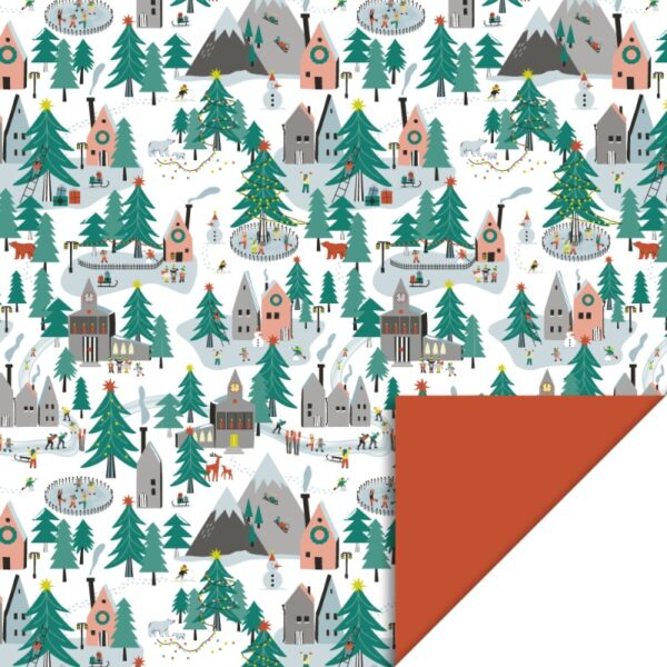 House of Products (HOP) - inpakpapier X-mas Village - meerdere kleuren