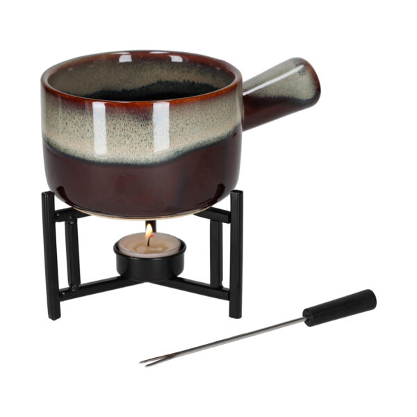 Jens Living - Fondue set - bordeaux, wit