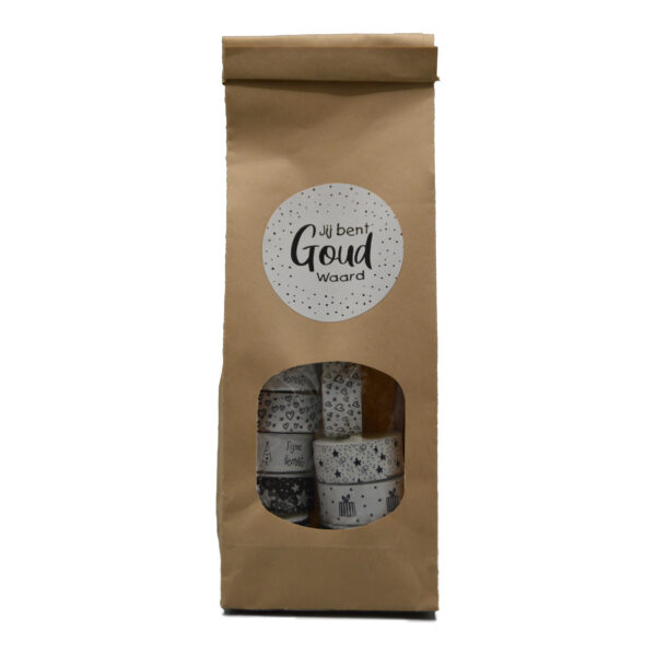 Uniek - cadeauverpakking theelichten - Jij bent goud waard - bruin