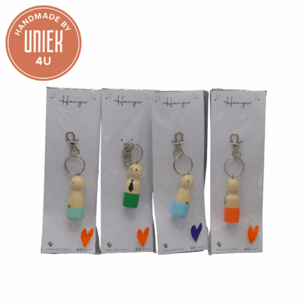 Uniek poppetje - Sleutelhanger Poppetje - Verschillende Kleuren