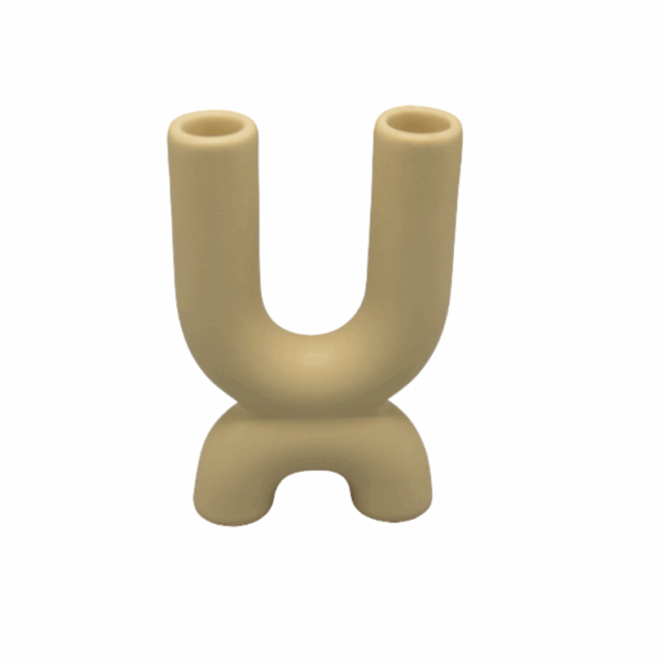 Opjet Paris - Kaarshouder- Abstracte U vorm - Beige