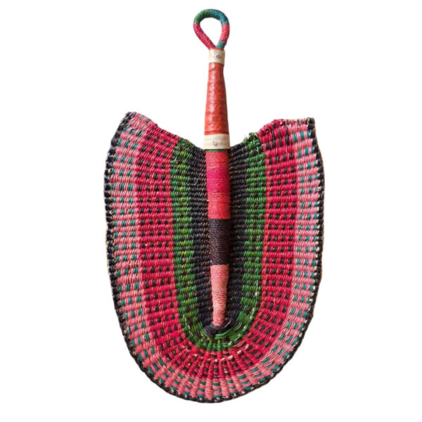 WAUW - Bolga Waaier - Groen en rood tinten