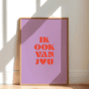 Liefdevolle muurkunst met tekst Ik Ook Van Jou, perfecte decoratie voor een warm huis.