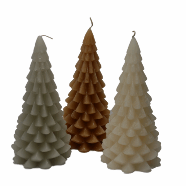 Rustik Lys - Kerstboom kaars - Groot - Grijs/Bruin/Wit