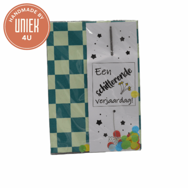 Uniek - sterretje met tekst in cadeauzakje - Een schitterende verjaardag!
