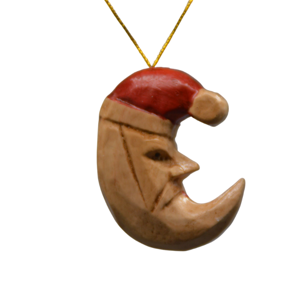 Hippie Monkey- Kersthanger maan - Bruin rood