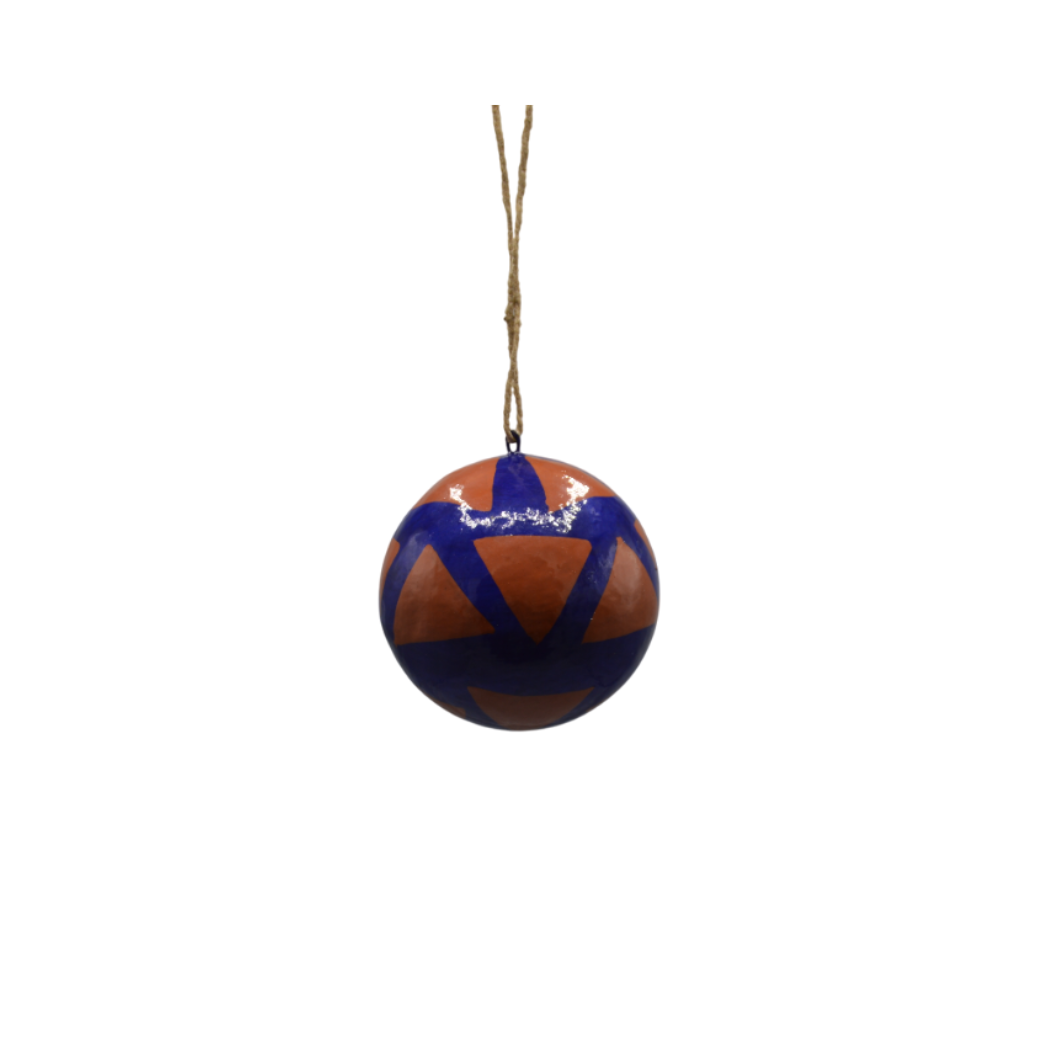 Dijk - Kerstbal - Blauw met bruin