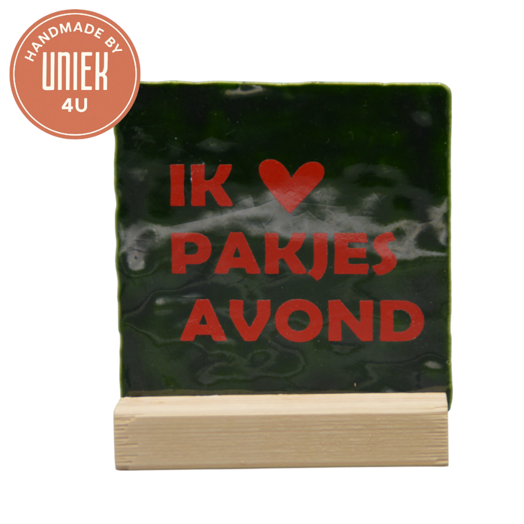 Uniek - Tegel - I ❤️ pakjesavond