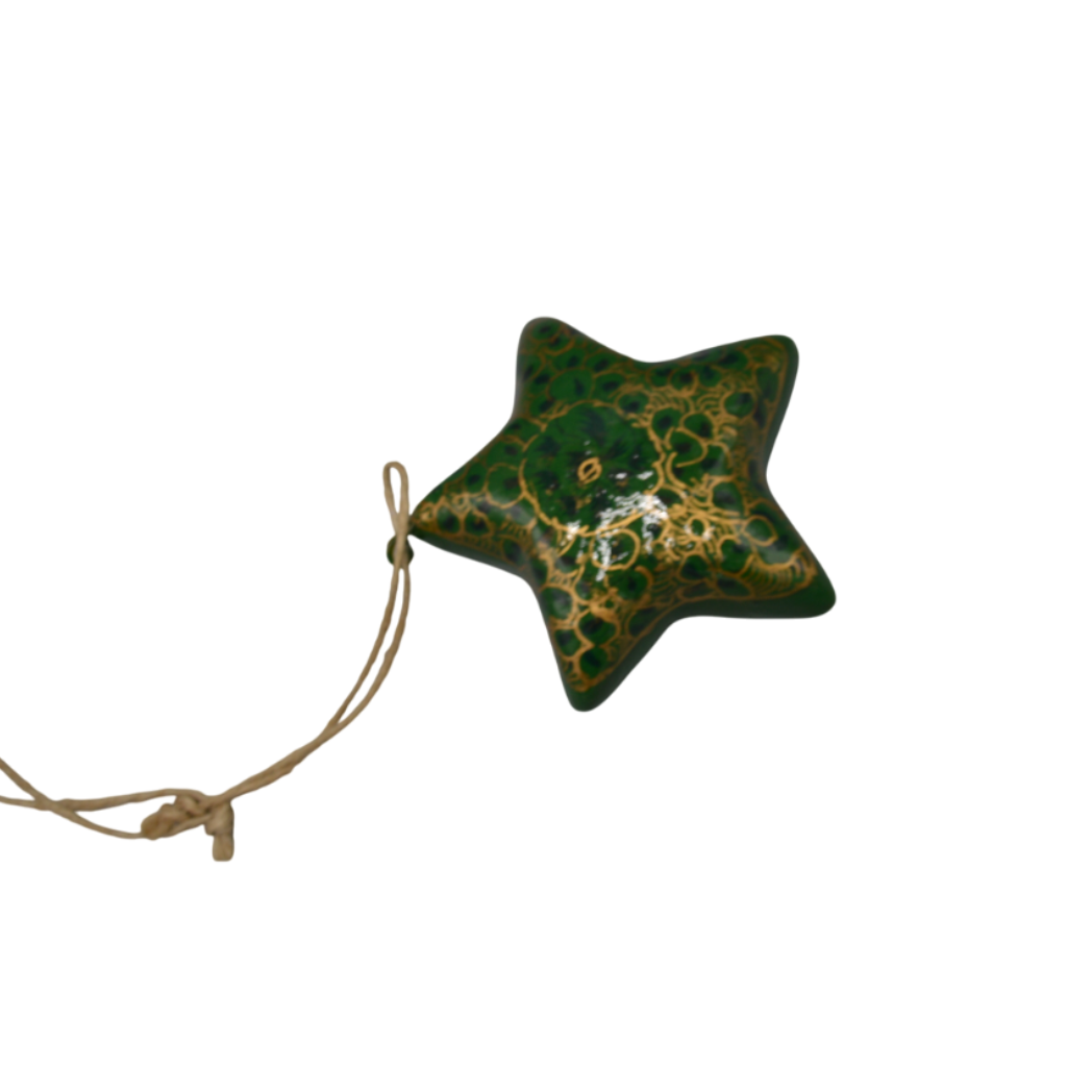 Dijk - Kerstster - Groen met gouden cirkeltjes