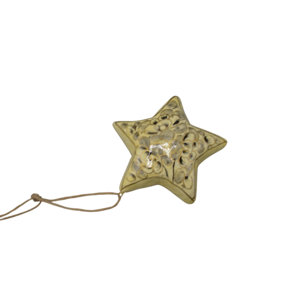 Dijk - Kerstster - Wit met gouden cirkeltjes