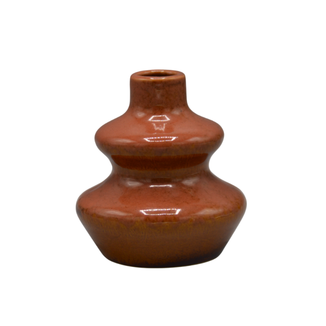 Dijk - Vaas - Keramiek - Bruin/Magenta