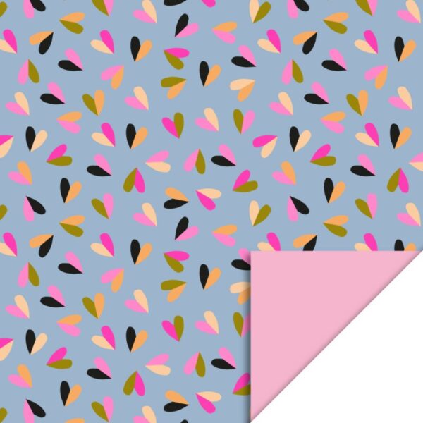 House of Products (HOP) - inpakpapier Hearts Duo - Blue - Pink, diverse kleuren
