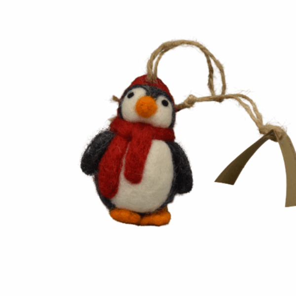 DIJK - Kersthanger - Pinguïn met rode sjaal