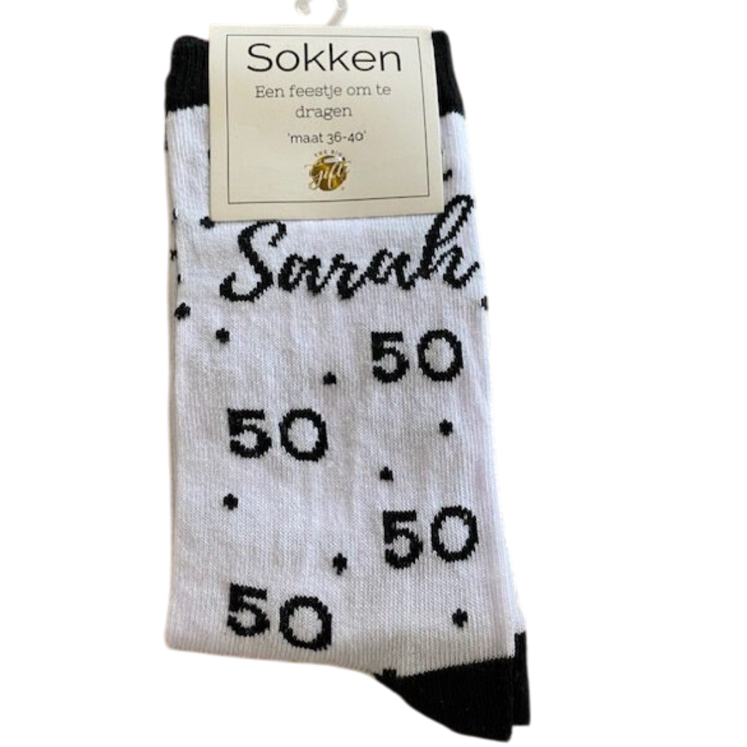 The Big Gifts - Sarah sokken - Wit-zwart