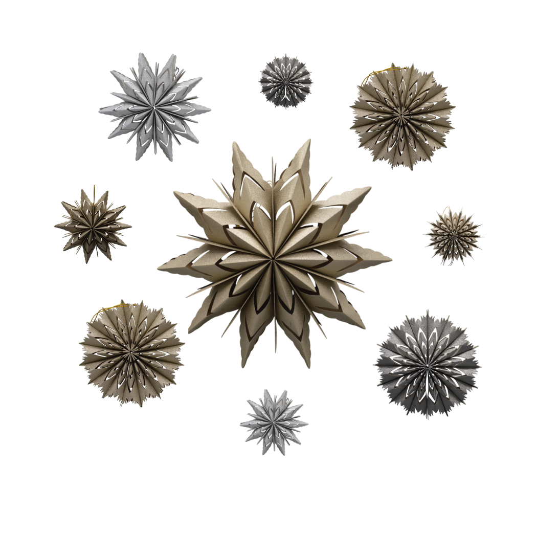 Dijk - Kleine kerststerren - Zilver & bruin
