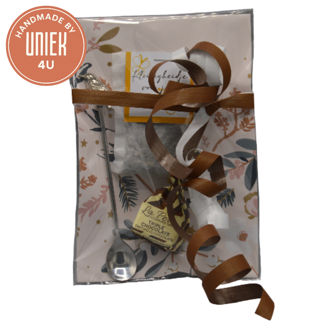 Uniek - bedankje met chocolaatje in cadeauverpakking - Kleinigheidje voor jou