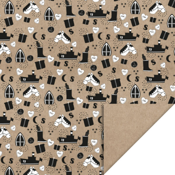 House of Products ( HOP ) – Inpakpapier – Sint illustratie Craft – Beige