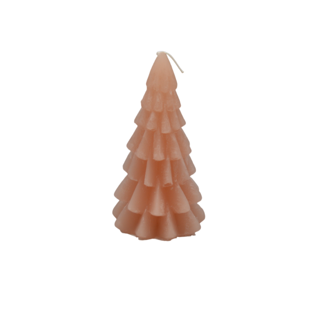 Rustik lys - Kerstboom Kaars - Roze