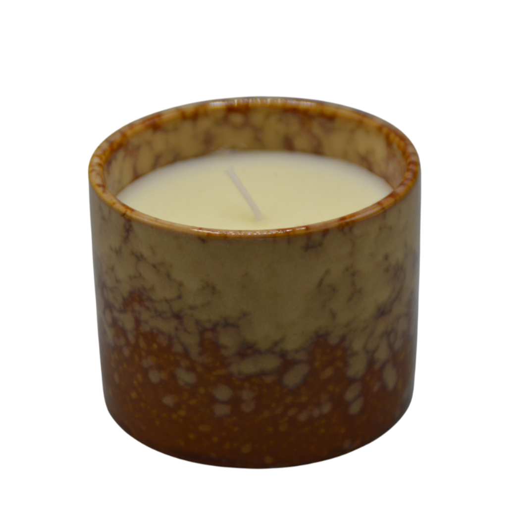 DIJK - Kaars in potje - Bruin/Offwhite