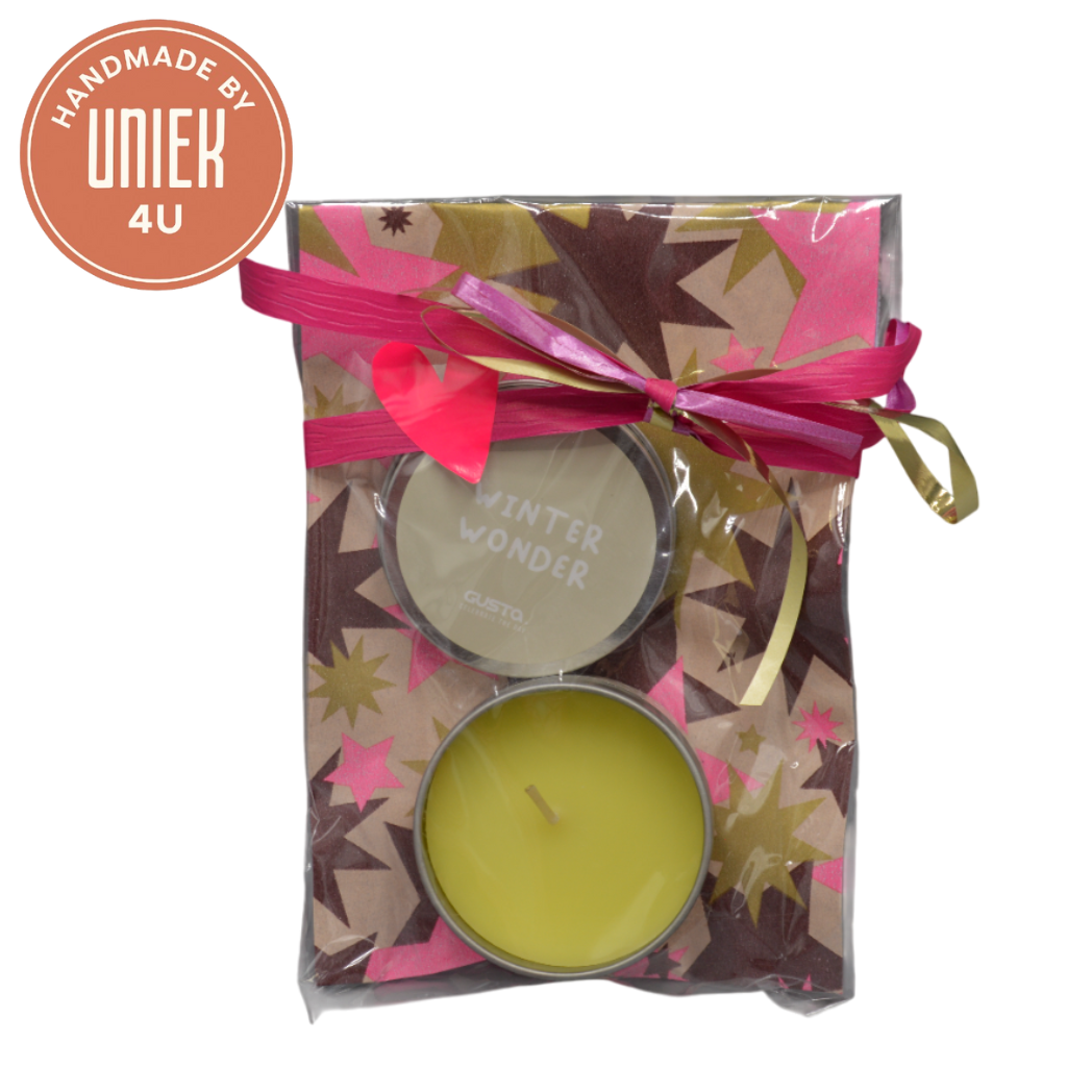 GUSTA - Kaars in blik - Winterwonderland - Charteuse