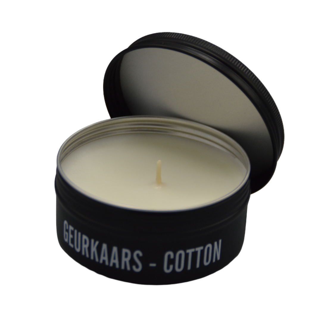 Mijn Stijl - Geurkaars cotton in blik - Zwart