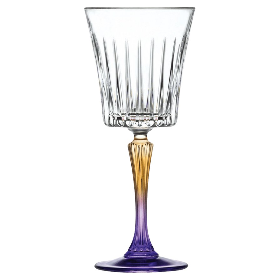 Gipsy - RCR wijnglas 30 cl - wit, gekleurde steel en voet