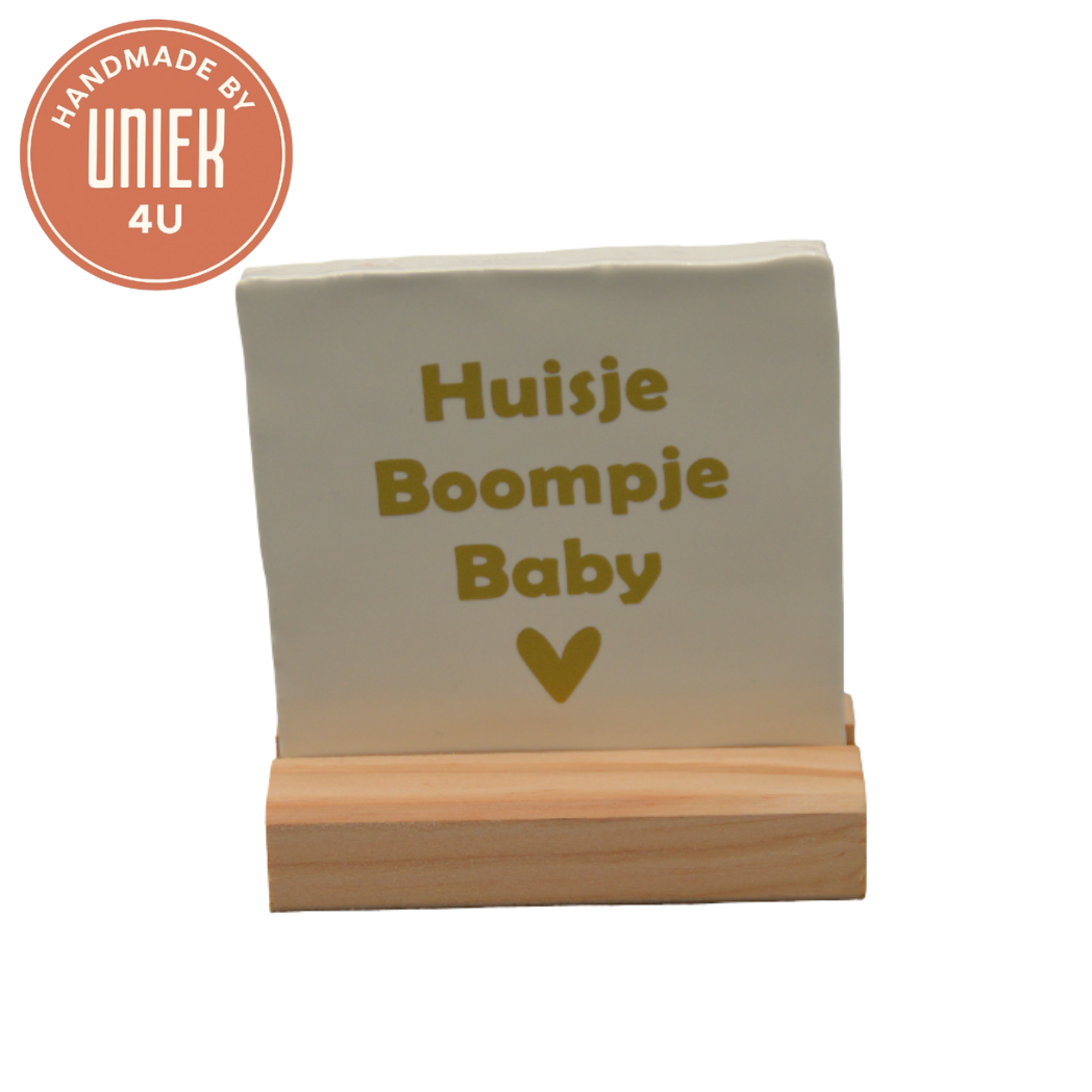 Uniek4u - Tegeltje - Huisje boompje baby