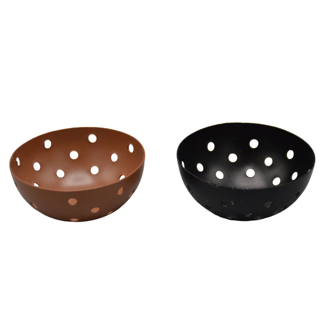 Homebound - Waxinehouder rondjes - Bruin/Zwart