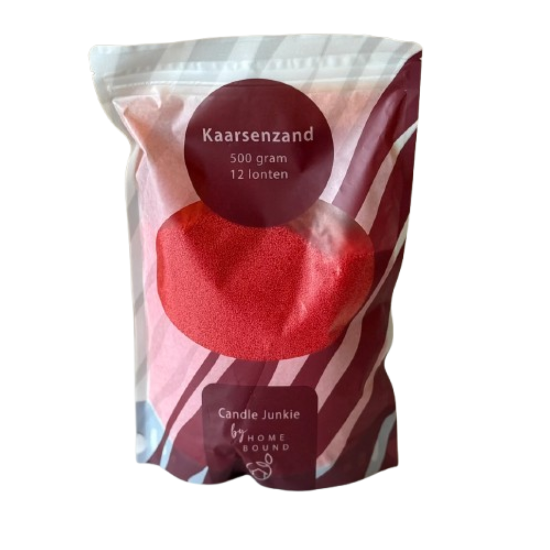 Homebound - kaarsenzand 500 gram, 12 lonten - rood