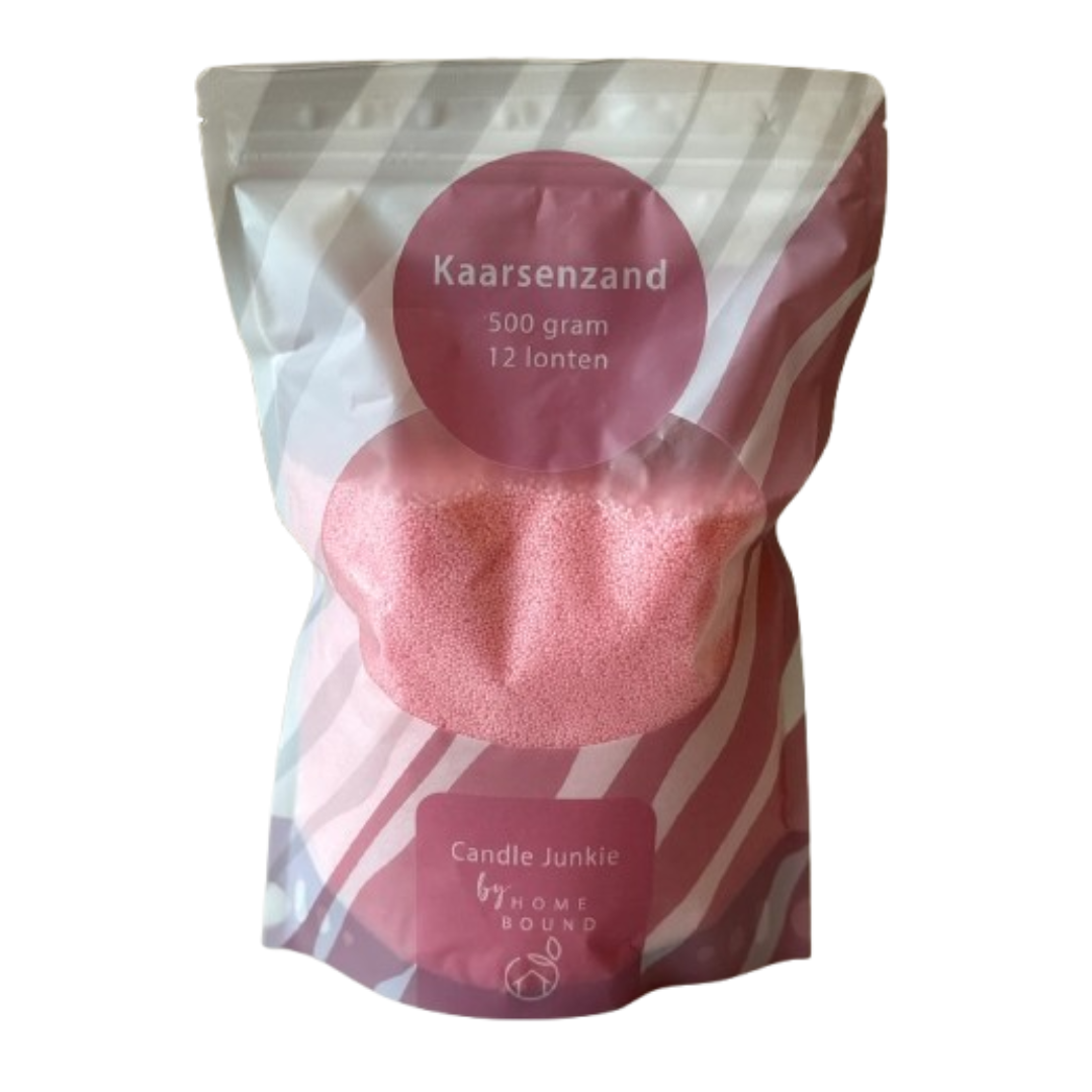 Homebound - kaarsenzand 500 gram, 12 lonten - roze