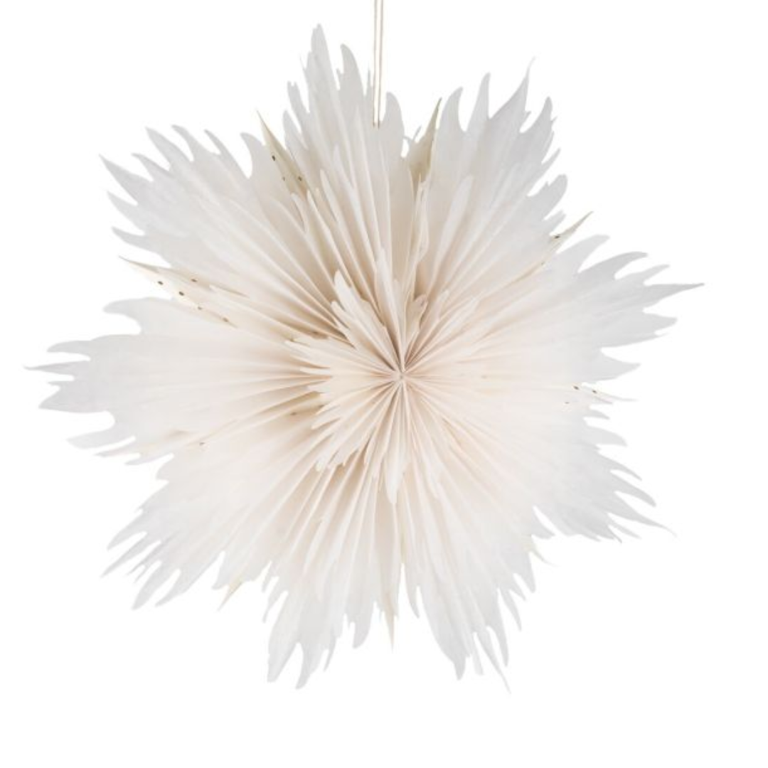 Homebound - Papieren kerstster met lamp - Wit - Star