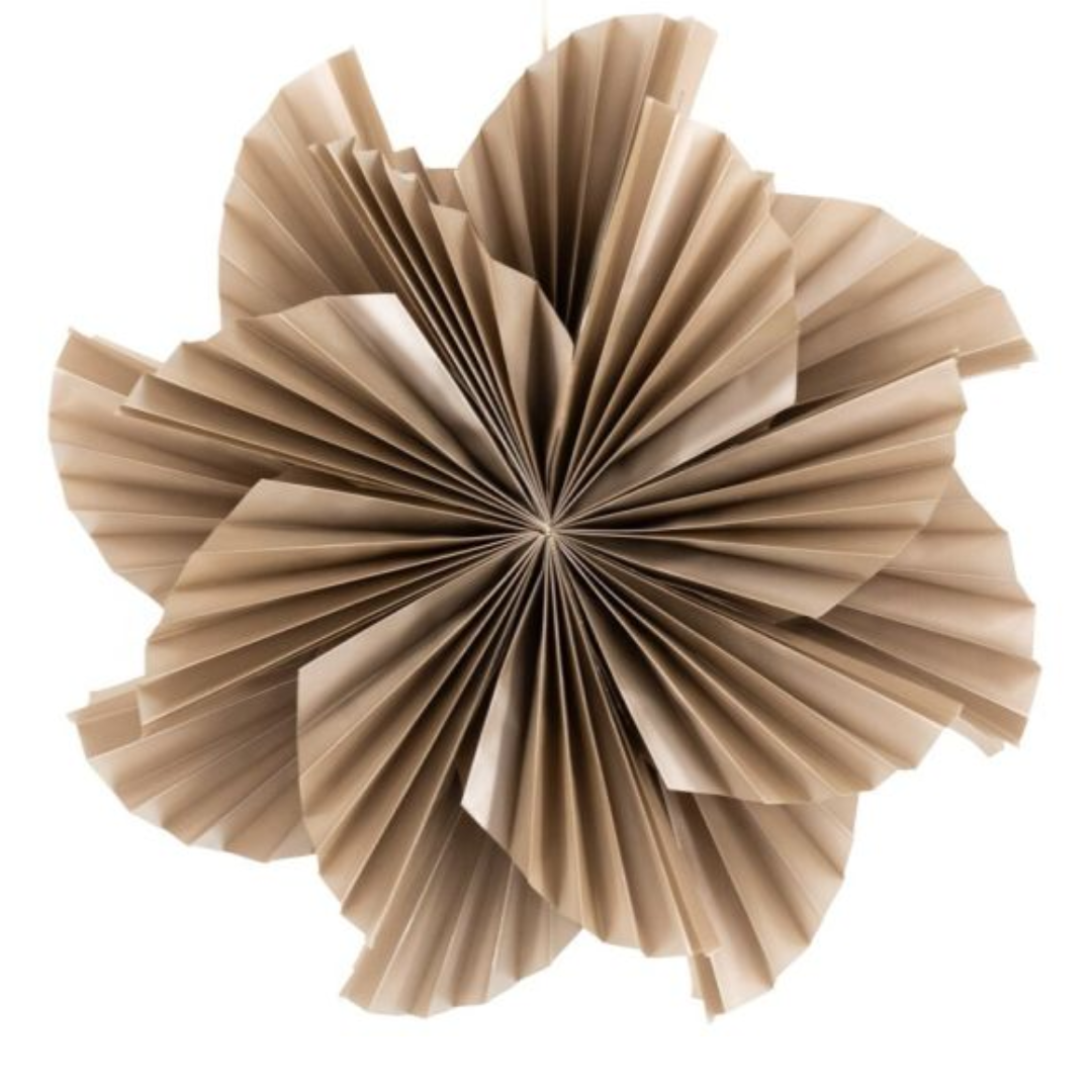 Homebound - Papieren kerstster met lamp - Taupe - Waves