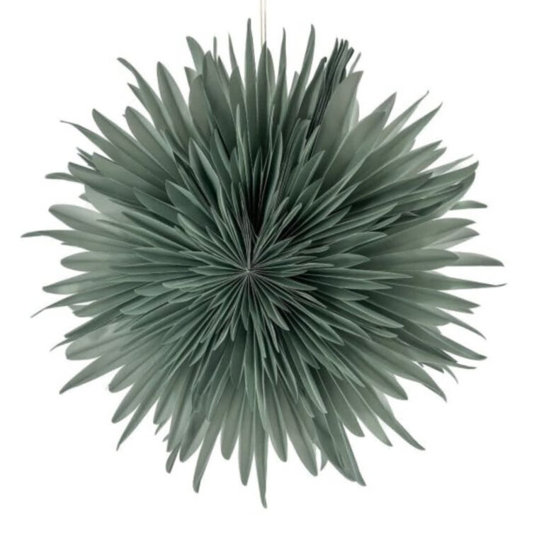 Papieren kerstster turquoise 60 cm Homebound met kabel en fitting