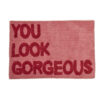 Rice vloermat You look gorgeous 70x50 cm roze getuft katoen
