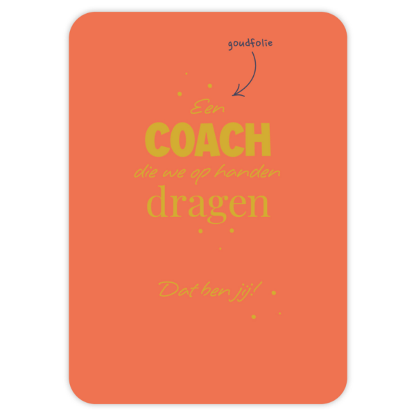 Givex wenskaart coach rood met gouden letters waarderingskaart