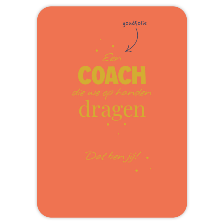 Givex wenskaart coach rood met gouden letters waarderingskaart
