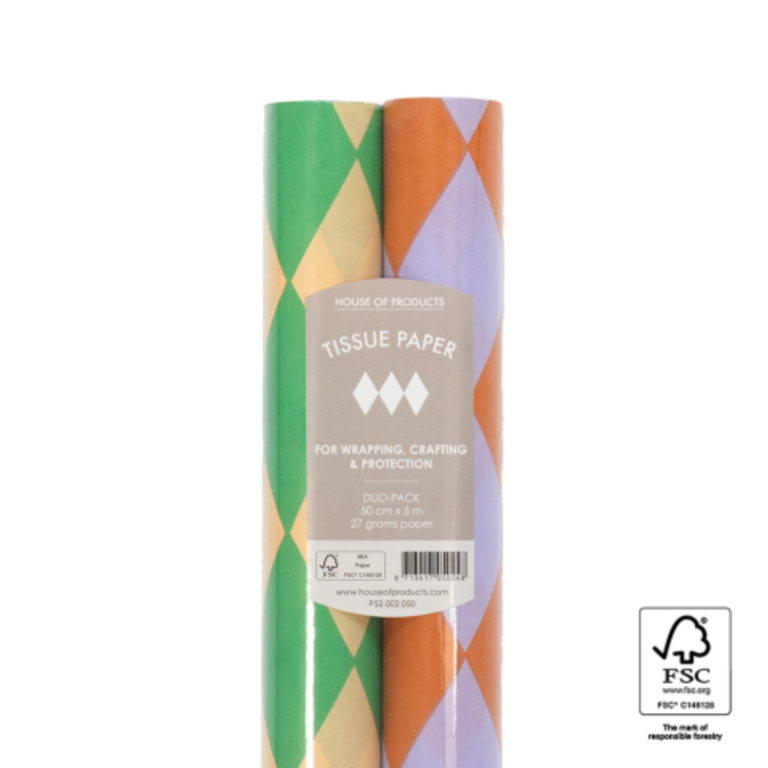 House of Products tissue paper duo-pack groen paars FSC gecertificeerd