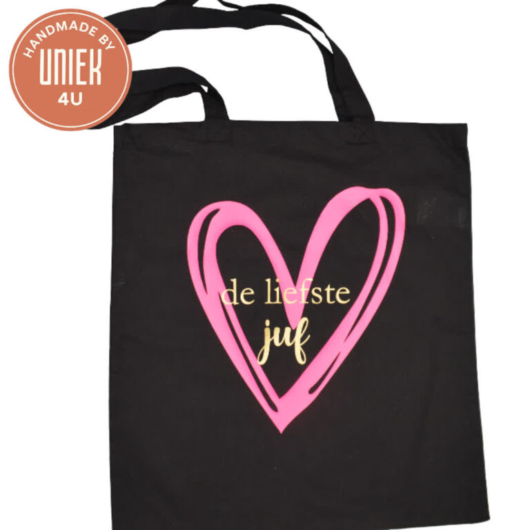 Uniek4U tasje liefste juf cadeautasje met lieve boodschap