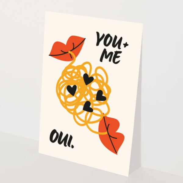 Hey Day wenskaart You + Me Oui romantische kaart