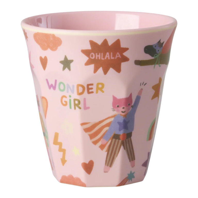Roze Wondergirl beker van RICE met een speels en kleurrijk ontwerp